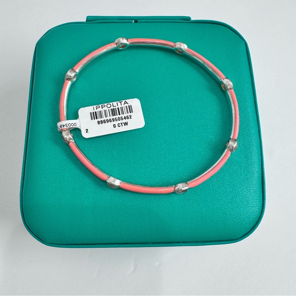 Ippolita Enamel Carnevale 8 Stone Bangle with Mother of Pearl Sterling Silver